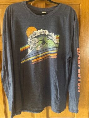 Schlitterbahn Water Park Navy Long-Sleeve Surf Graphic Tee